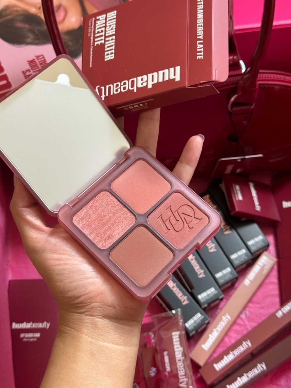 HUDA BEAUTY STRAWBERRY COLLECTION• ALL PRODUCTS ARE BRANDNEW CHECK PHOTOS - Picture 16 of 17
